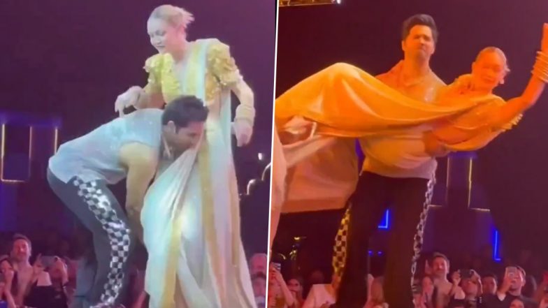 Varun Dhawan Lifts Supermodel Gigi Hadid Onstage While Performing at NMACC Gala Night (Watch Video)