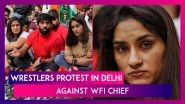 Wrestlers Protest: Vinesh Phogat, Sakshee Malikkh & Bajrang Punia Are Protesting In Delhi Against WFI Chief Brij Bhushan Singh