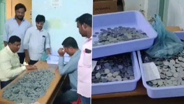 Karnataka Assembly Elections 2023: Independent Candidate Yankappa Pays Entire Deposit Money of Rs 10,000 in One Rupee Coins, Files Nomination From Yadgir Constituency (Watch Video)