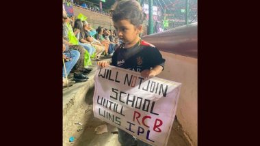 ‘Will Not Join School Until RCB Wins IPL’ Cute Young Fan’s Witty Placard Goes Viral