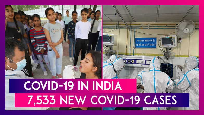 Covid-19 In India: 7,533 New Covid-19 Cases Recorded In Past 24 Hours; Active Cases Dip To 53,852