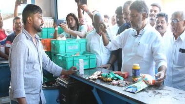 Amul Vs Nandini: Congress Leader DK Shivakumar Visits Nandini Milk Parlour in Hassan Amid Controversy Over Amul's Entry Into Karnataka (See Pics)