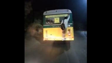 'What's The Hurry?' Ask Netizens As Man Clings To Mumbai Local Bus On Vasai Road (Watch Video)