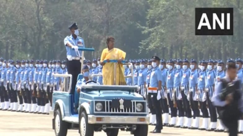 President Droupadi Murmu Reaches Tezpur Air Force Station To Take Sortie on Sukhoi 30 MKI Fighter Aircraft (Watch Videos)