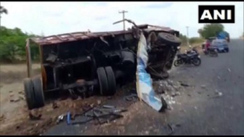 Tamil Nadu Road Accident: State Transport Bus Collides With Truck in Sivaganga District, Three Women Killed (See Pics)