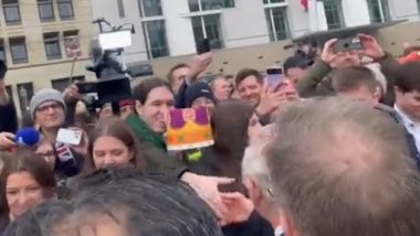 Man Offers ‘Burger King’ Crown to Britain's King Charles III in Germany, His ‘Polite’ Reaction Goes Viral (Watch Video)