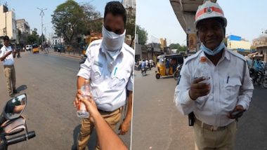 Hyderabad Man Serves Water Bottles to Cops Working in Scorching Heat, Earns Praises Online (Watch Video)