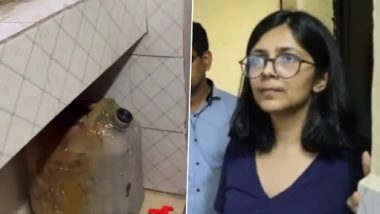 DCW Chief Swati Maliwal Conducts Surprise Inspection of Public Toilet in Delhi, Leads to Seizure of 50 Litre of Acid (Watch Video)