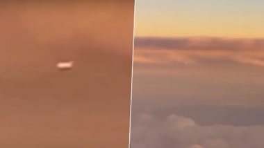 UFO Sighting: 'Cigar-Shaped UFO' Approaches an Airplane Mid-Air; What Happens Next Leaves Passengers Baffled (Watch Video)