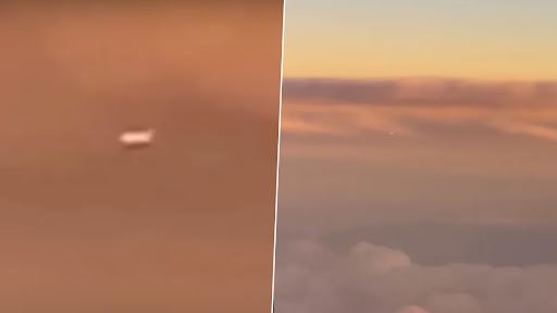 UFO Sighting: 'Cigar-Shaped UFO' Approaches an Airplane Mid-Air; What Happens Next Leaves Passengers Baffled (Watch Video)