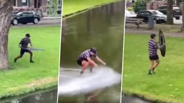 Man Surfs Through Canal in Middle of City at An Incredible Speed, Leaves Internet Stunned (Watch Video)