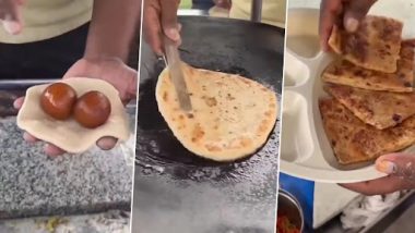 Street Vendor Makes ‘Gulab Jamun’ Stuffed Paratha, Video of Bizarre Food Combination Goes Viral