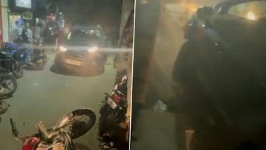 Delhi: Man Rams His Car Into Several Vehicles in Bid to Escape After Fight With Locals in Wazirabad, Detained (Watch Video)