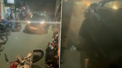 Delhi: Man Rams His Car Into Several Vehicles in Bid to Escape After Fight With Locals in Wazirabad, Detained (Watch Video)