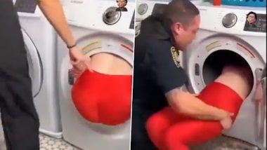 Woman Stuck Inside Washing Machine Gets Rescued By Cops, Video of Bizarre Incident Goes Viral