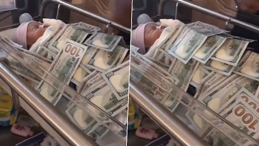 Man Covers Newborn Baby With High-Value Currency Notes, Video of Extravagant Celebration Goes Viral