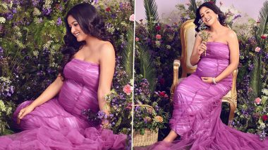 Mom-to-Be Ishita Dutta Flaunts Baby Bump in Lavender Colour Dress in Her Latest Maternity Photoshoot (View Pics)