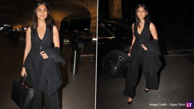 Cannes 2023: Mrunal Thakur Spotted at Airport in a Black Outfit While Heading to 76th Cannes Film Festival (Watch Video)