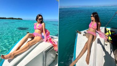Surbhi Jyoti Is a Treat to Sore Eyes as She Chills in Sexy Pink Bikini During Her Mauritius Vacy (View Pics)