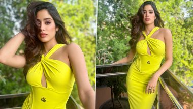 Janhvi Kapoor Flaunts Her Hourglass Curves in a Scintillating Neon Yellow Cut-Out Dress (View Pics)