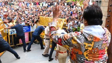 Amitabh Bachchan Surprises Fans by Making It to Jalsa After Asking Fans to ‘Keep Away’, Shares Photo of Crowd Gathering (View Pic)