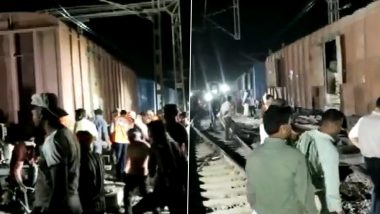 Goods Train Derailment: Four Wagons of Goods Train Loaded with Cement Derails Near Katni Station in Madhya Pradesh (Watch Video)