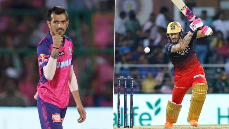 IPL 2023: Yuzvendra Chahal, Rajasthan Royals Bowler, Becomes Purple Cap Holder; RCB Captain Faf du Plessis Leads Orange Cap Race