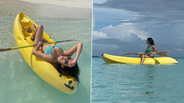 Parul Gulati Shows Off Her Hot Bod in Blue Bikini As She Kayaks in the Maldives (View Pics)