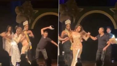 Angry Husband Breaks Miss Gay Mato Grosso 2023 Pageant Winner Emannuelly Belini's Crown After His Wife Nathally Becker Comes Second (Watch Video)