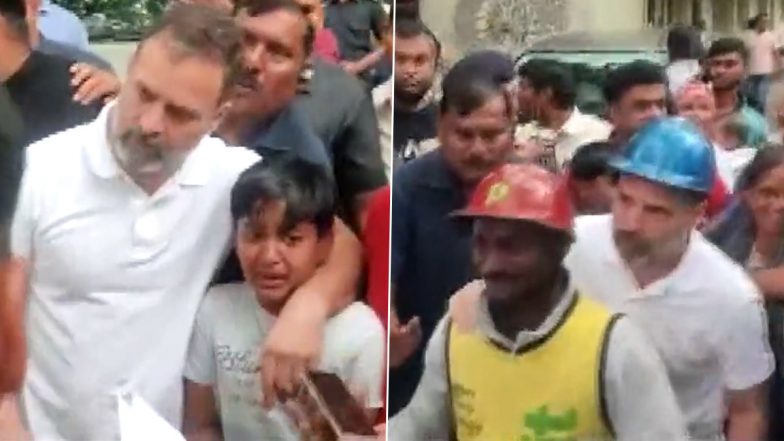 Karnataka Assembly Election 2023: Rahul Gandhi Rides Pillion Behind Delivery Boy on Scooter While Campaigning in Bengaluru (Watch Video)