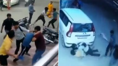 Ghaziabad Violence Video: Youths Engage in Violent Street Fight Over Parking Dispute in Indirapuram