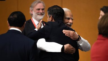 PM Narendra Modi, British Counterpart Rishi Sunak Share Hug in Japan's Hiroshima (See Pic)