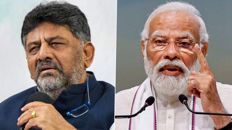 Karnataka Deputy CM DK Shivakumar Thanks PM Narendra Modi for Good Wishes, Says ‘Support Us in Our Effort To Make State Safe, Beautiful and Strong’