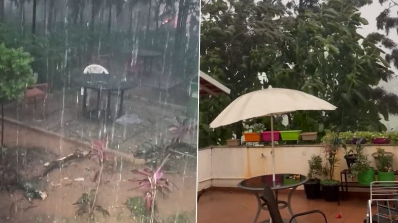 Bengaluru Rains: Rainfall, Hailstorm Lash Karnataka City, Surprise Showers Bring Relief From Rising Temperatures (See Videos)