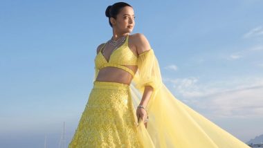 Surveen Chawla at Cannes 2023: Bollywood Diva Brings Desi Glam in Yellow Lehenga at French Riviera (View Pics)