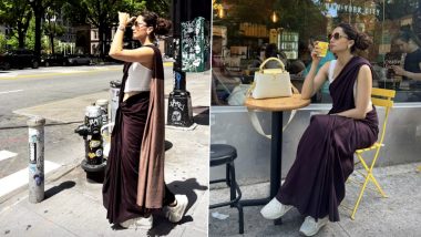 Taapsee Pannu Slays in Saree While Holidaying in New York with Boyfriend Mathias Boe and Sister Shagun Pannu (View Pics)