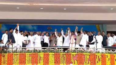 Karnataka CM Swearing-In Ceremony: Siddaramaiah’s Oath Taking Ceremony Turns Into a Show of Strength for Opposition Parties