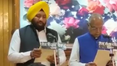 Gurmeet Singh Khudian, Balkar Singh Sworn-In As New Cabinet Ministers in Bhagwant Mann-Led Punjab Government (Watch Video)