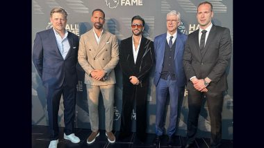 Ranveer Singh With Legends of Football! Bollywood Actor Strikes a Pose With Rio Ferdinand, Petr Cech, Arsène Wenger and Peter Schmeichel (View Photo)