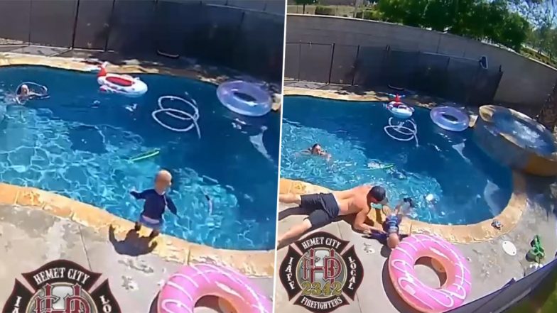 US: Firefighter Jumps Into Action To Save His One-Year-Old From Drowning in California (Watch Video)