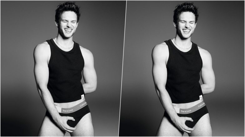 13 Reasons Why Actor Brandon Flynn Poses With His Calvins Holding