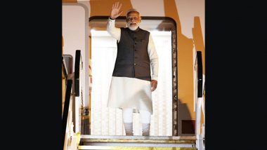 PM Narendra Modi Concludes His Three-Nation Tour, Emplanes for Delhi From Australia’s Sydney (Watch Video)