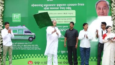 Odisha CM Naveen Patnaik Flags Off 24 New Basic Life Support, 299 Advanced Life Support Ambulances in Bhubaneshwar To Boost Emergency Medical Service (Watch Video)