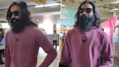 Dhanush Looks Unrecognisable in Long-Hair, Full-Grown Beard As He Gets Papped at Mumbai Airport (Watch Video)