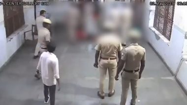 Tillu Tajpuriya Murder Video: Another CCTV Clip From Tihar Jail Surfaces, Shows Two Men Stabbing and Hitting Gangster's Body in Police Presence