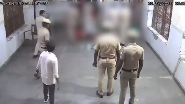 Tillu Tajpuriya Murder Video: Another CCTV Clip From Tihar Jail Surfaces, Shows Two Men Stabbing and Hitting Gangster's Body in Police Presence