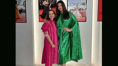 Aishwarya Rai Bachchan at Cannes 2023: Bollywood Diva Stuns in Shimmery Emerald Green Outfit at the Prestigious Event (View Pic)