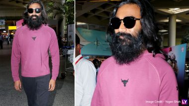 Captain Miller: Dhanush Looks Unrecognisable in Long Hair and Beard at Airport, Fans Believe It’s His New Look for Arun Matheswaran’s Film (View Pics)