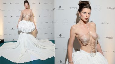 Julia Fox Bares Breasts at Cannes 2023! Actress Turns Head With Her Risque See-Through Corset Gown at 25th Anniversary of Art of Elysium’s Party (View Pics)