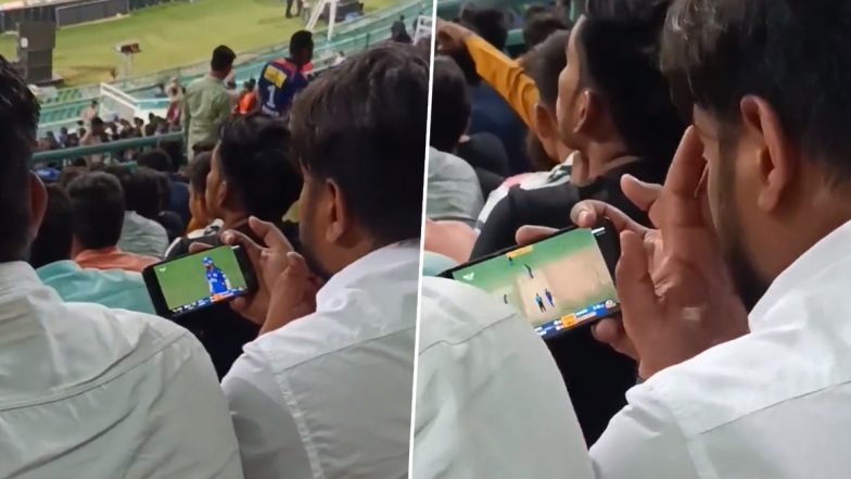 Spectator Watches IPL 2023 Match on Mobile Phone Inside Stadium, Fans Come Up With Hilarious Reactions